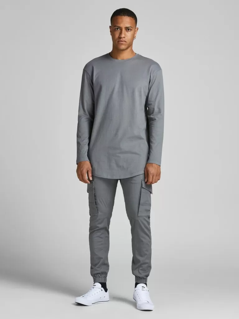 JACK&JONES NOA LONG FIT LONG SLEEVE T-SHIRT Sedona Sage-Men T-shirts