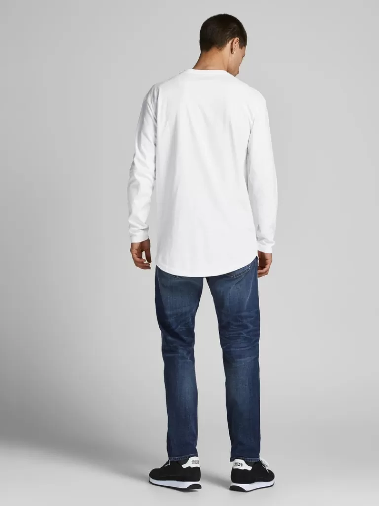 JACK&JONES NOA LONG FIT LONG SLEEVE T-SHIRT White-Men T-shirts