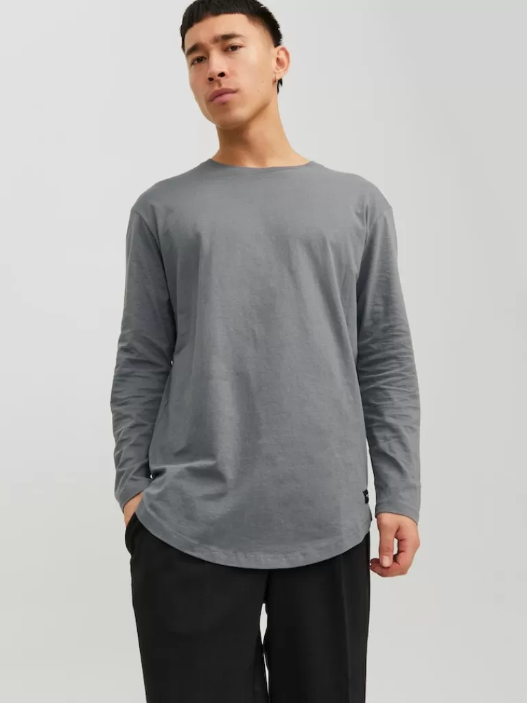 JACK&JONES NOA LONG FIT LONG SLEEVE T-SHIRT Sedona Sage-Men T-shirts