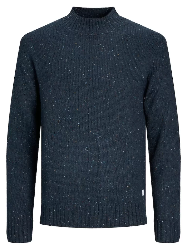 JACK&JONES NOLAN MOCK NECK SWEATER Navy Blazer-Men Sweaters &Cardigans