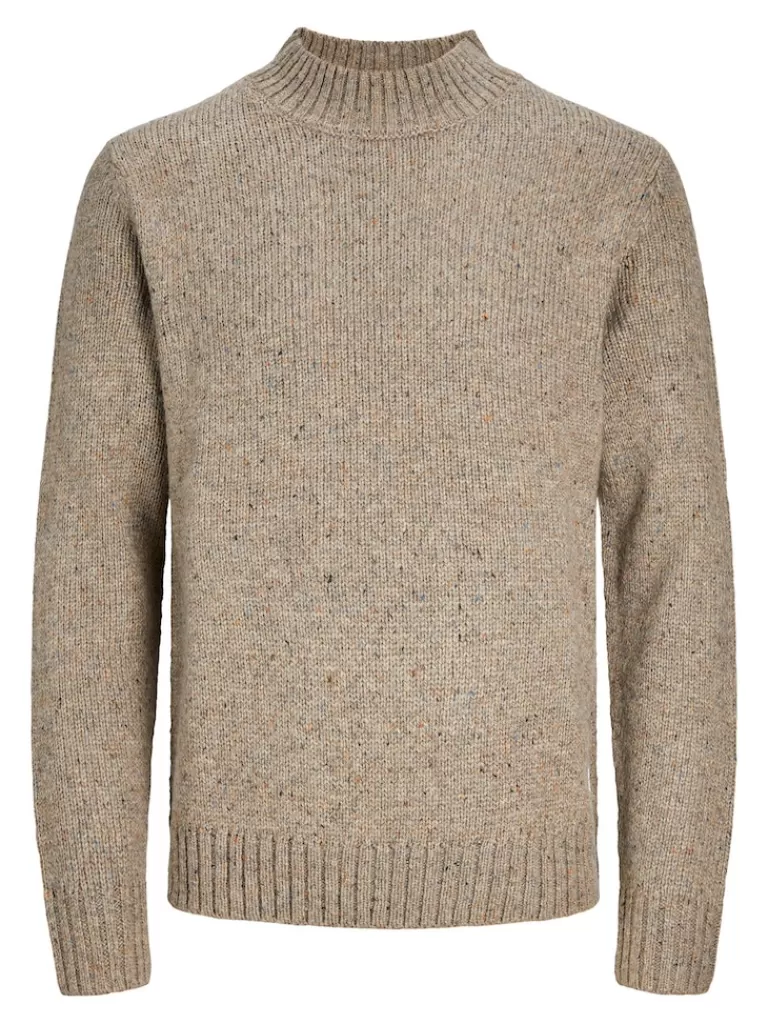 JACK&JONES NOLAN MOCK NECK SWEATER Otter-Men Sweaters &Cardigans