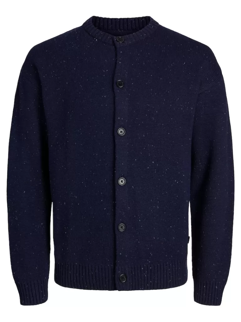 JACK&JONES NOLAN RELAXED FIT CREW NECK CARDIGAN Maritime Blue-Men Sweaters &Cardigans