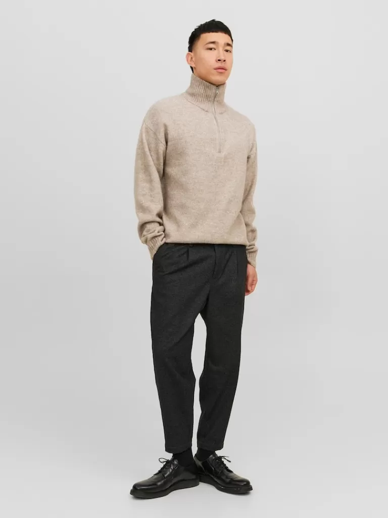 JACK&JONES OLLIE HIGH NECK HALF ZIP SWEATER Atmosphere-Men Sweaters &Cardigans