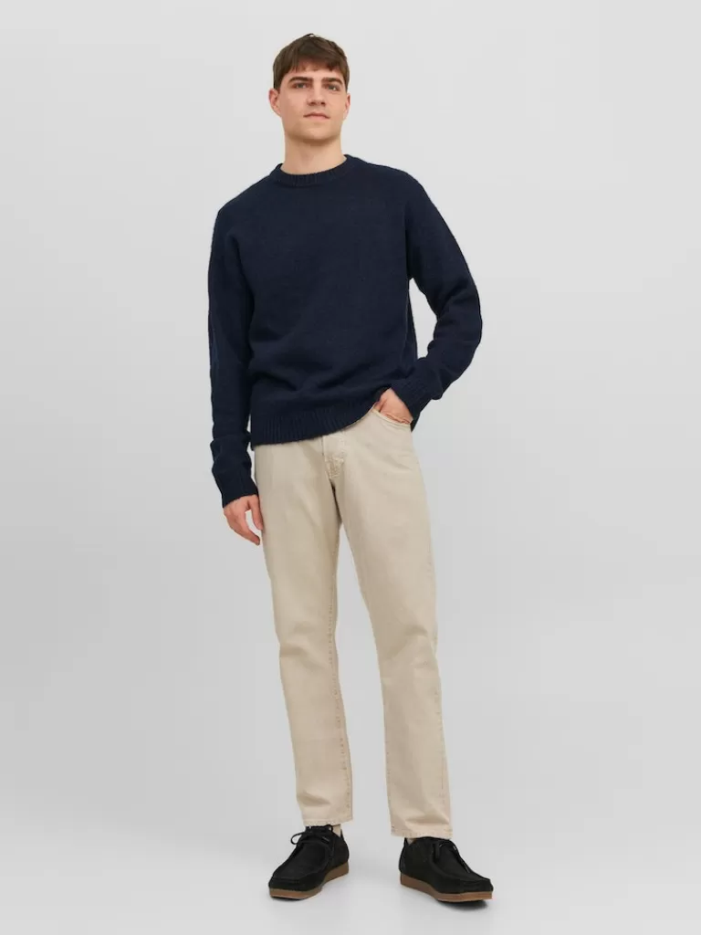 JACK&JONES OLLIE WOOL-BLEND SWEATER Total Eclipse-Men Sweaters &Cardigans