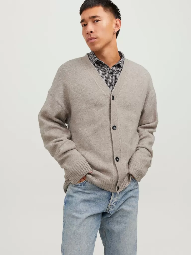 JACK&JONES OLLIE WOOL-BLEND V-NECK CARDIGAN Atmosphere-Men Sweaters &Cardigans