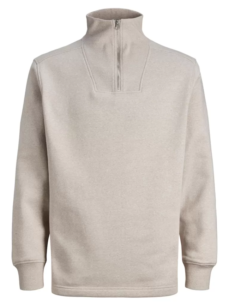 JACK&JONES ONTARIO HIGH NECK QUARTER ZIP SWEATSHIRT Atmosphere-Men Sweatshirts &Hoodies