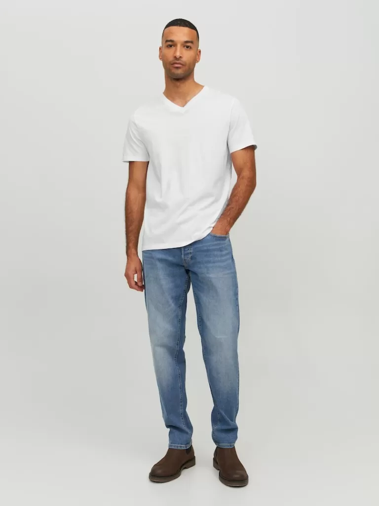 JACK&JONES ORGANIC V-NECK T-SHIRT White-Men T-shirts