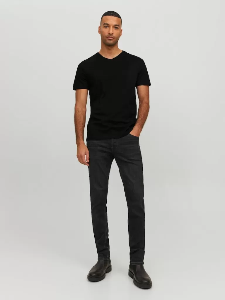 JACK&JONES ORGANIC V-NECK T-SHIRT Black-Men T-shirts