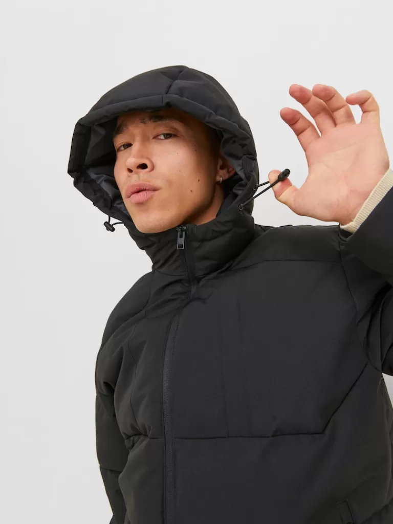 JACK&JONES OTIS HOODED PUFFER JACKET Black-Men Jackets | Puffer Jackets | Warm | Outerwear | Jackets &Coats