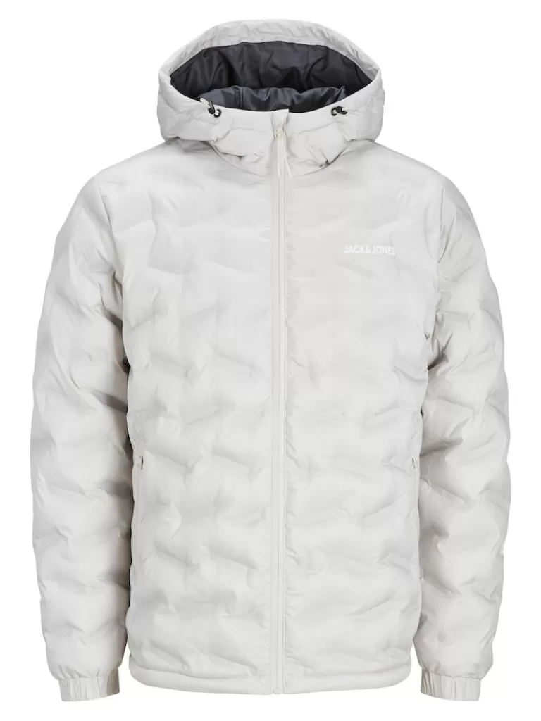 JACK&JONES OWIN HOODED QUILTED JACKET Moonbeam-Men Coats | Puffer Jackets | Warm | Outerwear | Jackets &Coats