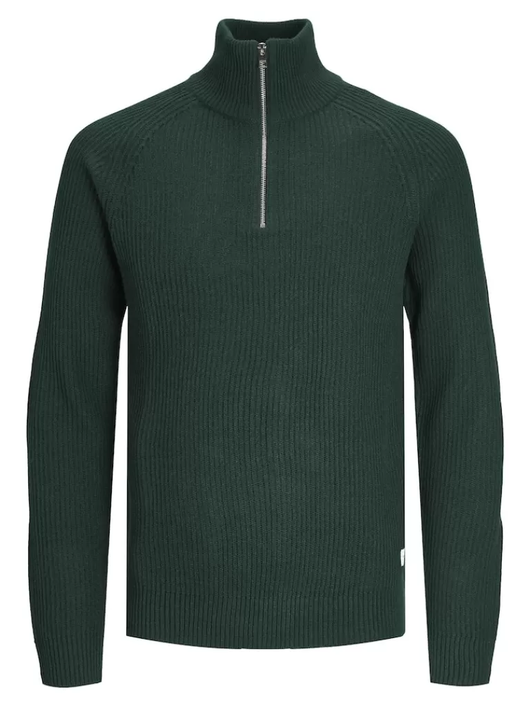 JACK&JONES PANNEL HALF ZIP HIGH NECK SWEATER Mountain View-Men Sweaters &Cardigans