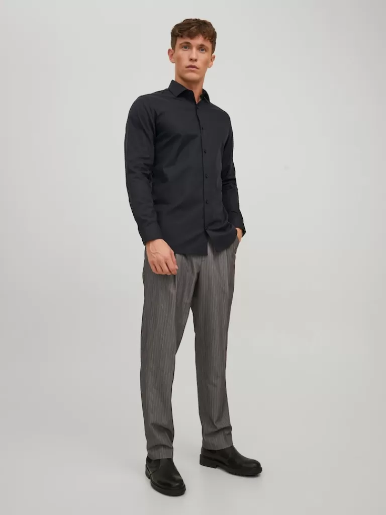 JACK&JONES PARKER LONG SLEEVES SHIRT Black-Men Shirts &Overshirts