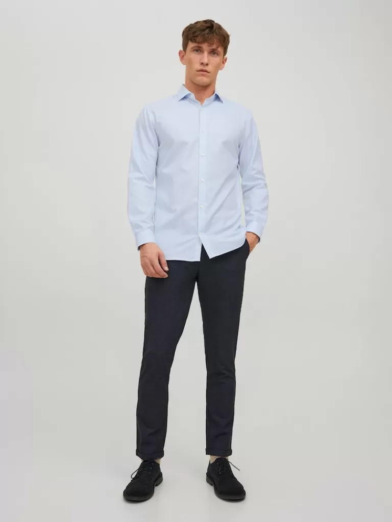 JACK&JONES PARKER LONG SLEEVES SHIRT Chasmere Blue-Men Shirts &Overshirts