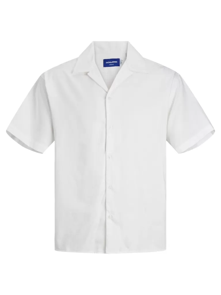 JACK&JONES PARTY RELAXED FIT SHORT SLEEVE SHIRT White-Men Shirts &Overshirts