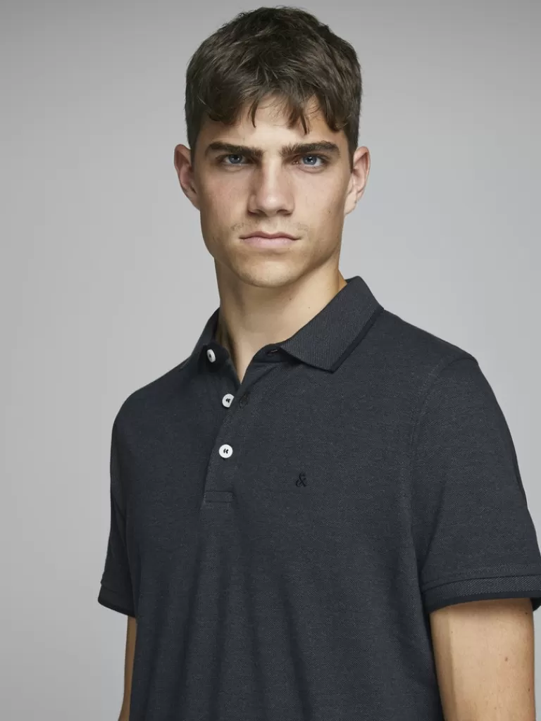 JACK&JONES PAULOS POLO Dark Grey Melange-Men Polos | T-shirts