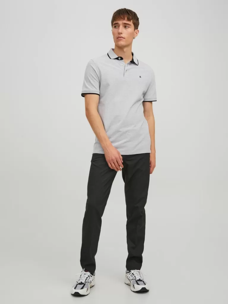 JACK&JONES PAULOS POLO Light Grey Melange-Men Polos | T-shirts