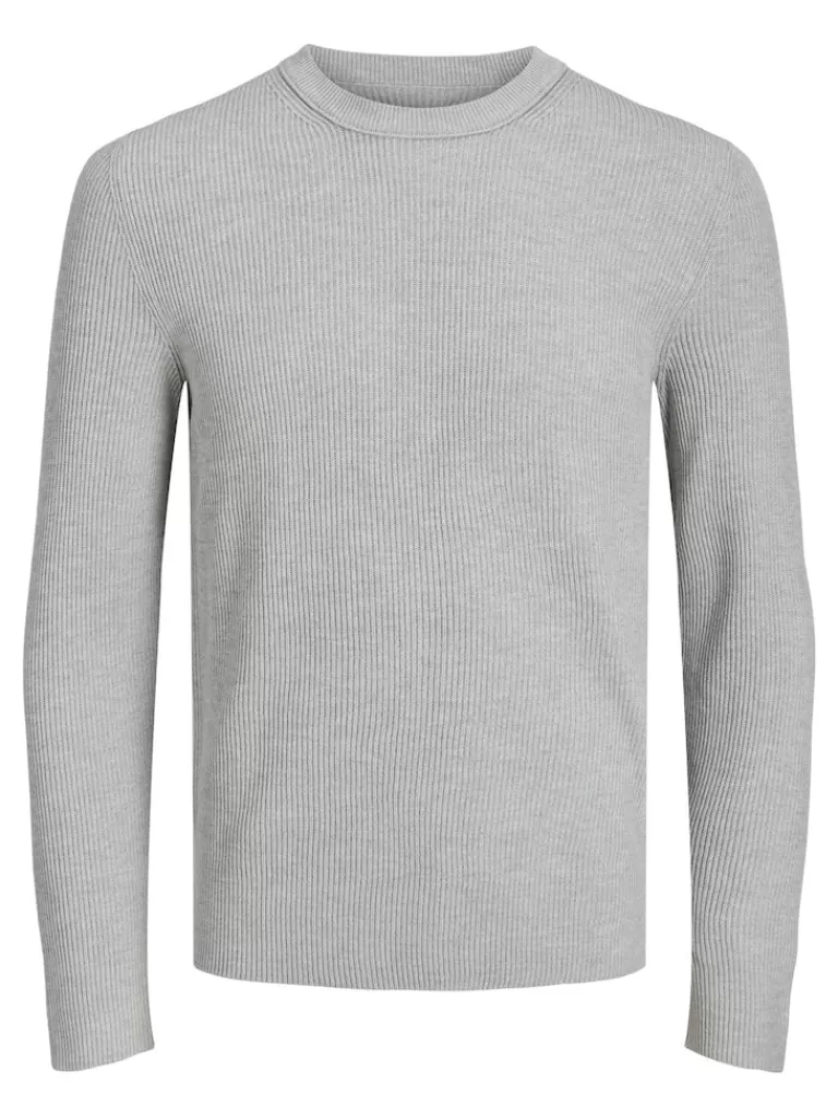 JACK&JONES PERFECT CREW NECK SWEATER Cool Grey-Men Sweaters &Cardigans