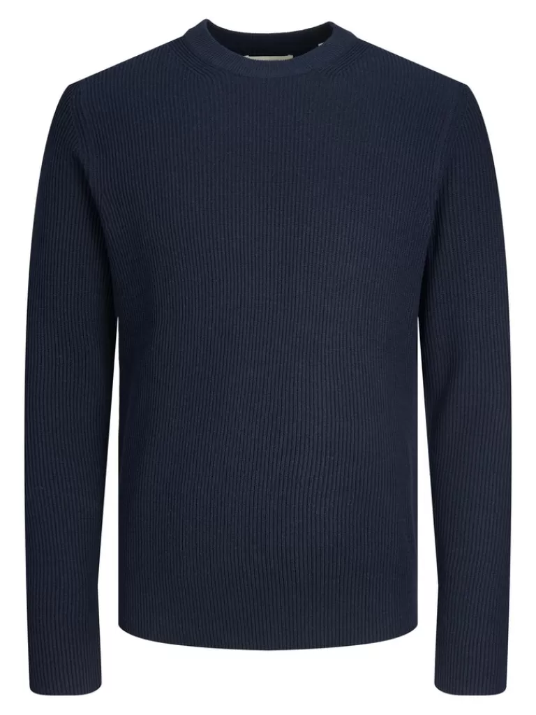 JACK&JONES PERFECT CREW NECK SWEATER Maritime Blue-Men Sweaters &Cardigans