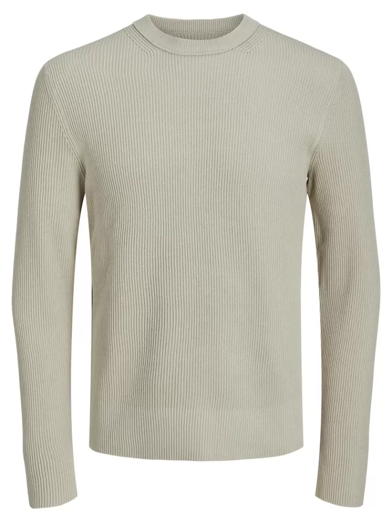 JACK&JONES PERFECT CREW NECK SWEATER Island Fossil-Men Sweaters &Cardigans