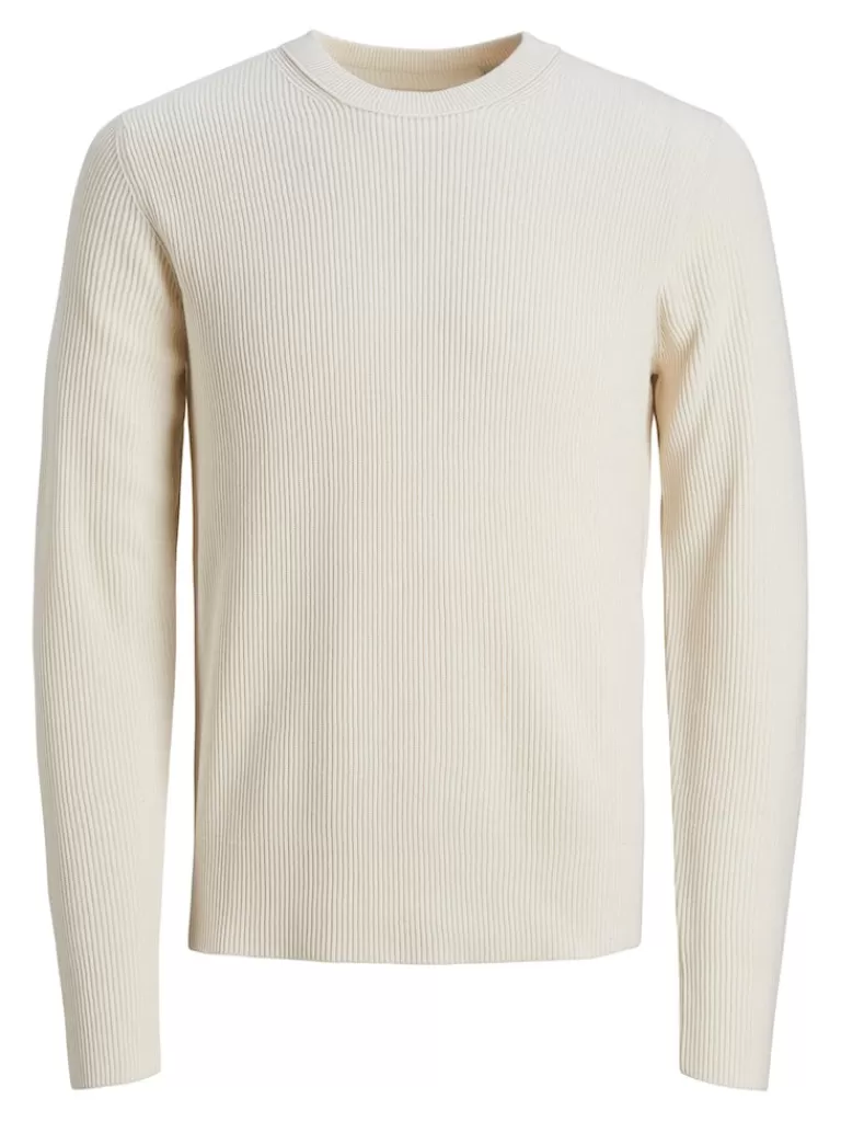 JACK&JONES PERFECT CREW NECK SWEATER Tofu-Men Sweaters &Cardigans