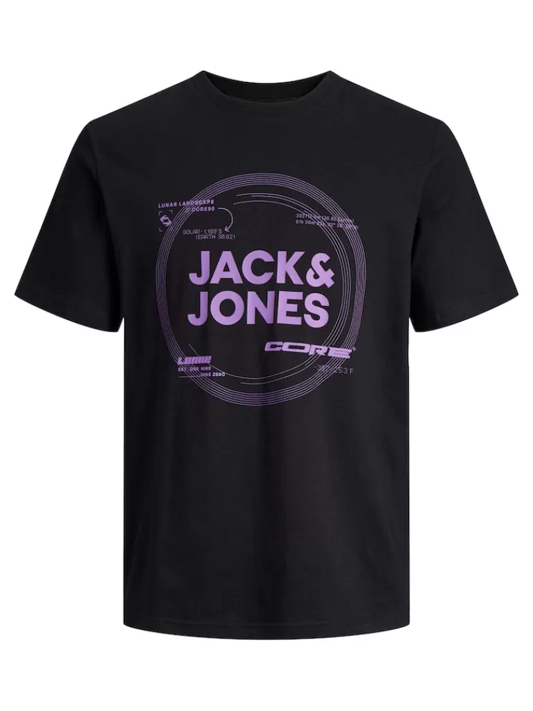 JACK&JONES PILOU PRINT T-SHIRT Black-Men T-shirts