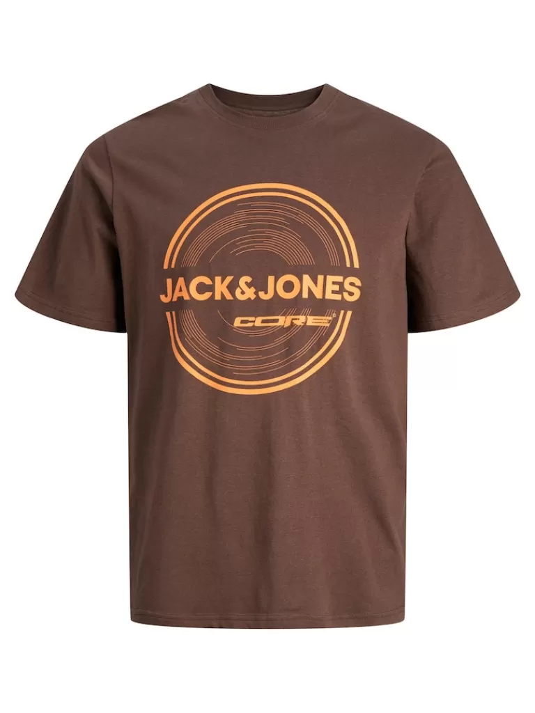 JACK&JONES PILOU PRINT T-SHIRT Seal Brown-Men T-shirts