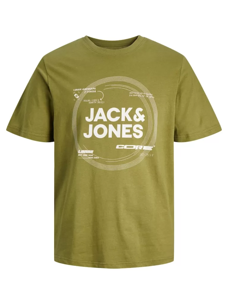 JACK&JONES PILOU PRINT T-SHIRT Olive Branch-Men T-shirts