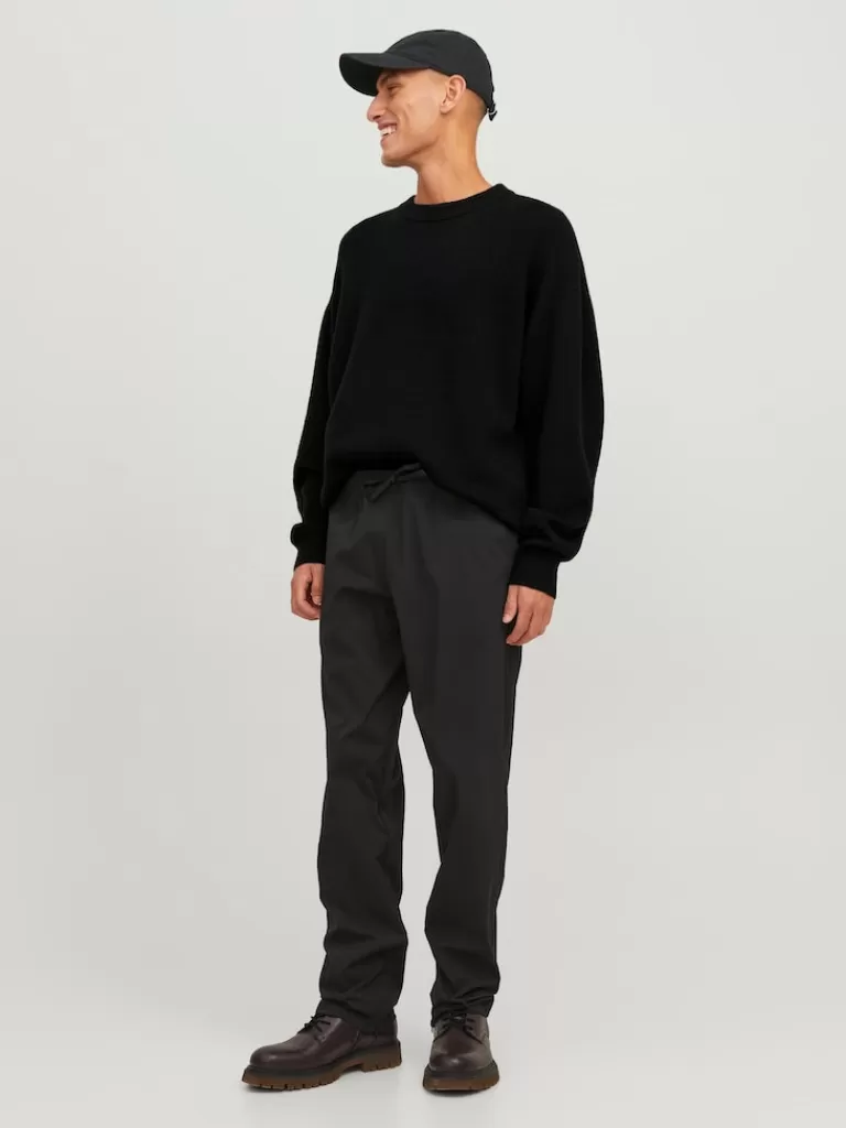 JACK&JONES RAY RELAXED FIT SWEATER Black-Men Sweaters &Cardigans