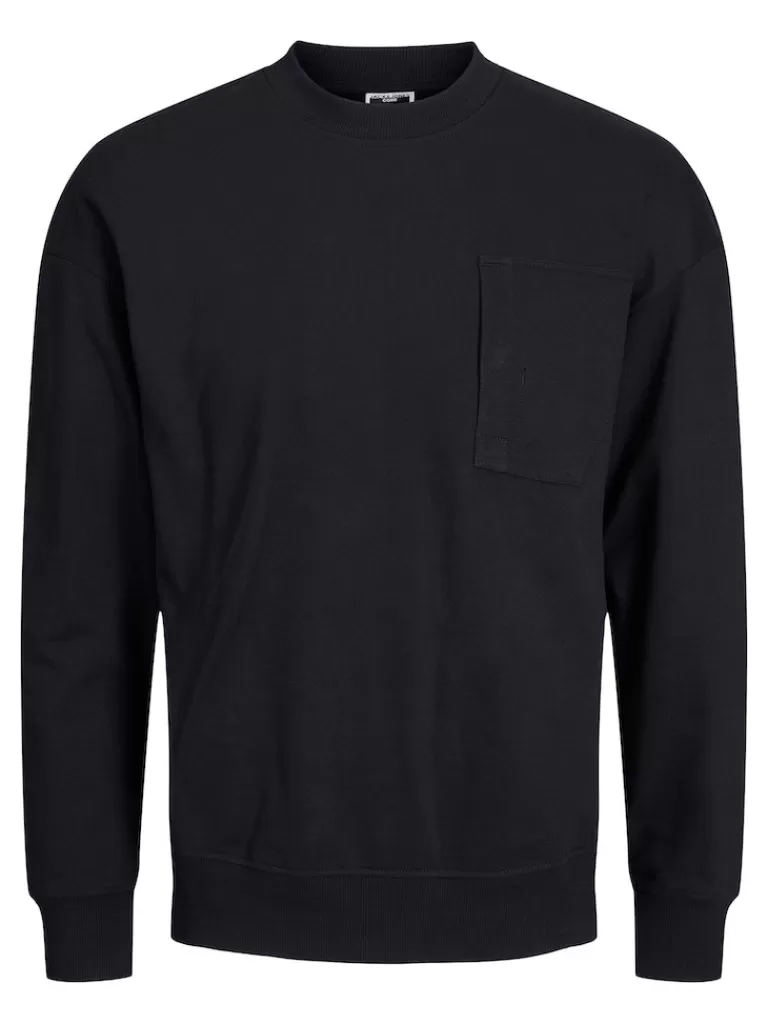 JACK&JONES REF RELAXED FIT SWEATSHIRT Black-Men Sweatshirts &Hoodies