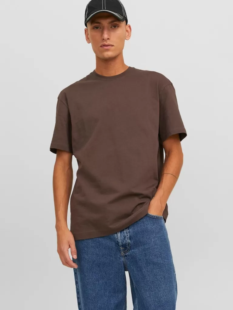 JACK&JONES RELAXED T-SHIRT Seal Brown-Men T-shirts