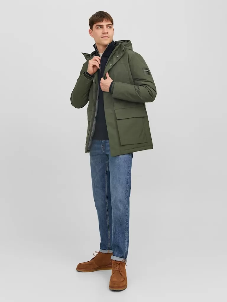 JACK&JONES ROB HOODED PARKA Climbing Ivy-Men Coats | Parka | Warmest | Outerwear | Jackets &Coats