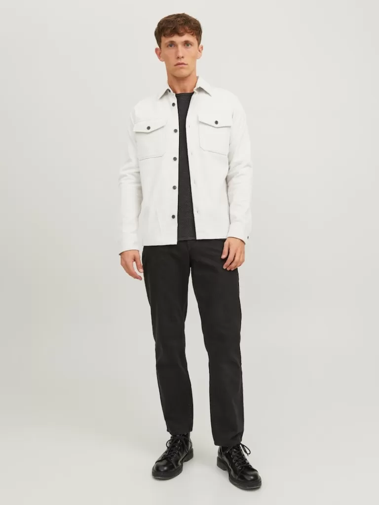 JACK&JONES ROY RELAXED FIT OVERSHIRT White Melange-Men Overshirts &Shackets | Outerwear | Shirts &Overshirts