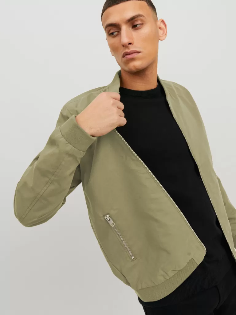 JACK&JONES RUSH BOMBER JACKET Dusky Green-Men Jackets | Transitional weather | Lightweight | Outerwear | Jackets &Coats