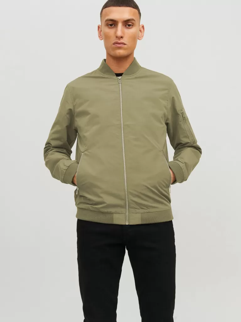 JACK&JONES RUSH BOMBER JACKET Dusky Green-Men Jackets | Transitional weather | Lightweight | Outerwear | Jackets &Coats