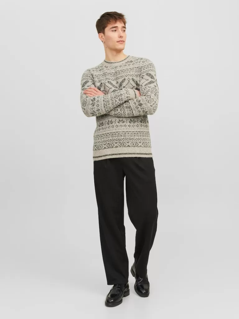 JACK&JONES RYAN GEO PATTERN SWEATER Island Fossil-Men Sweaters &Cardigans