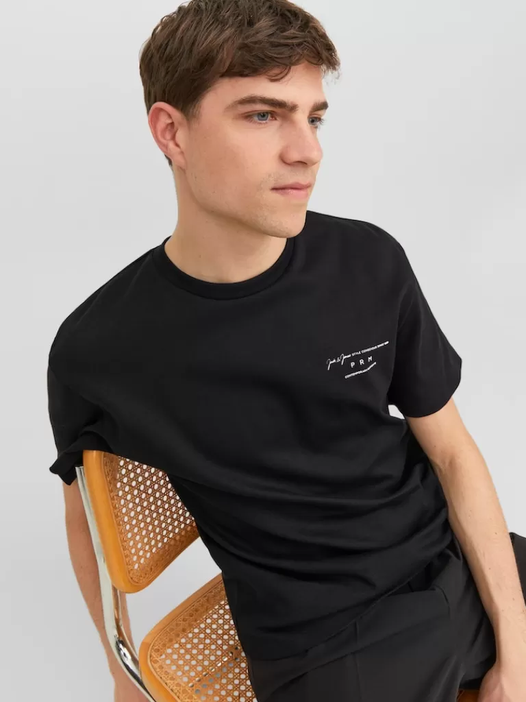 JACK&JONES SANCHEZ RELAXED FIT PRINT T-SHIRT Black-Men T-shirts