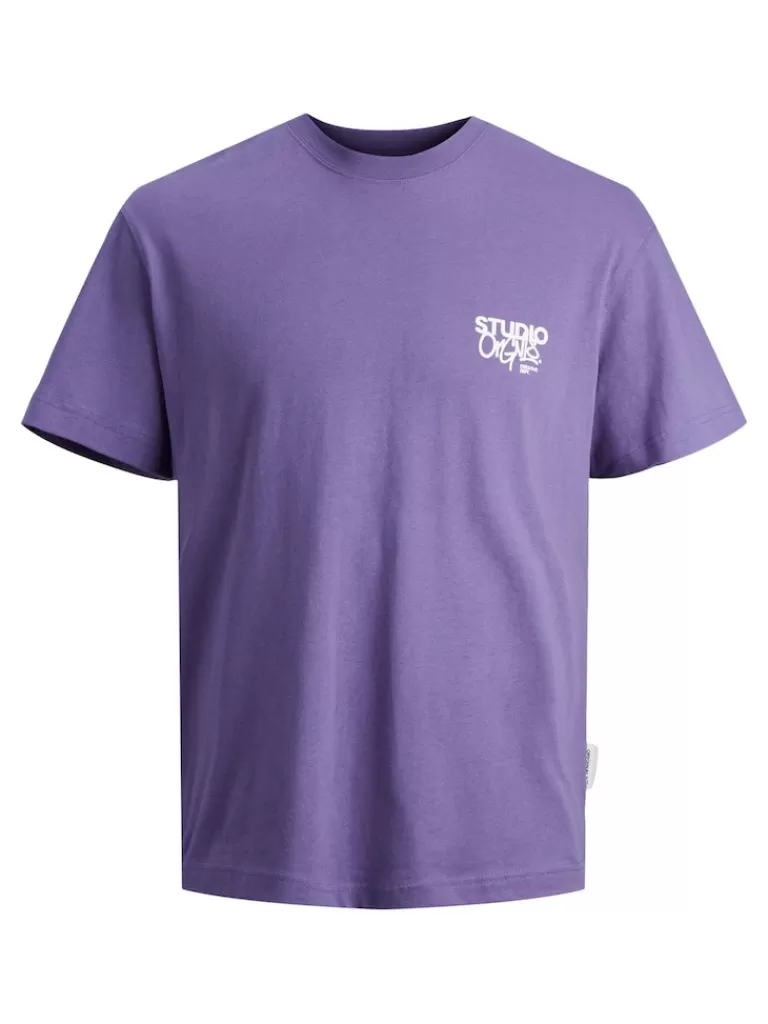 JACK&JONES SILVERLAKE BACK PRINT T-SHIRT Twilight Purple-Men T-shirts