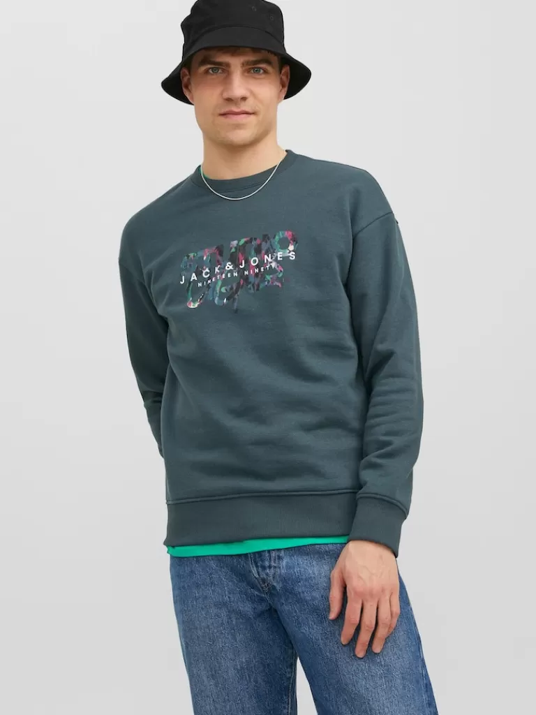 JACK&JONES SILVERLAKE RELAXED FIT PRINT SWEATSHIRT Magical Forest-Men Sweatshirts &Hoodies