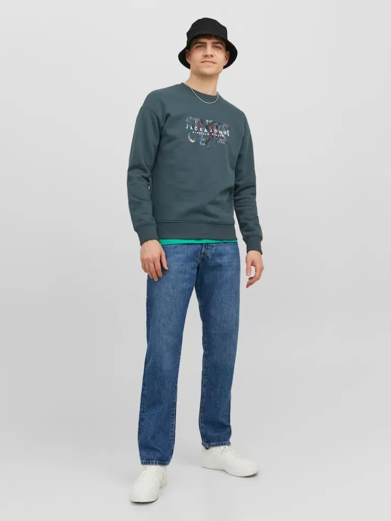 JACK&JONES SILVERLAKE RELAXED FIT PRINT SWEATSHIRT Magical Forest-Men Sweatshirts &Hoodies