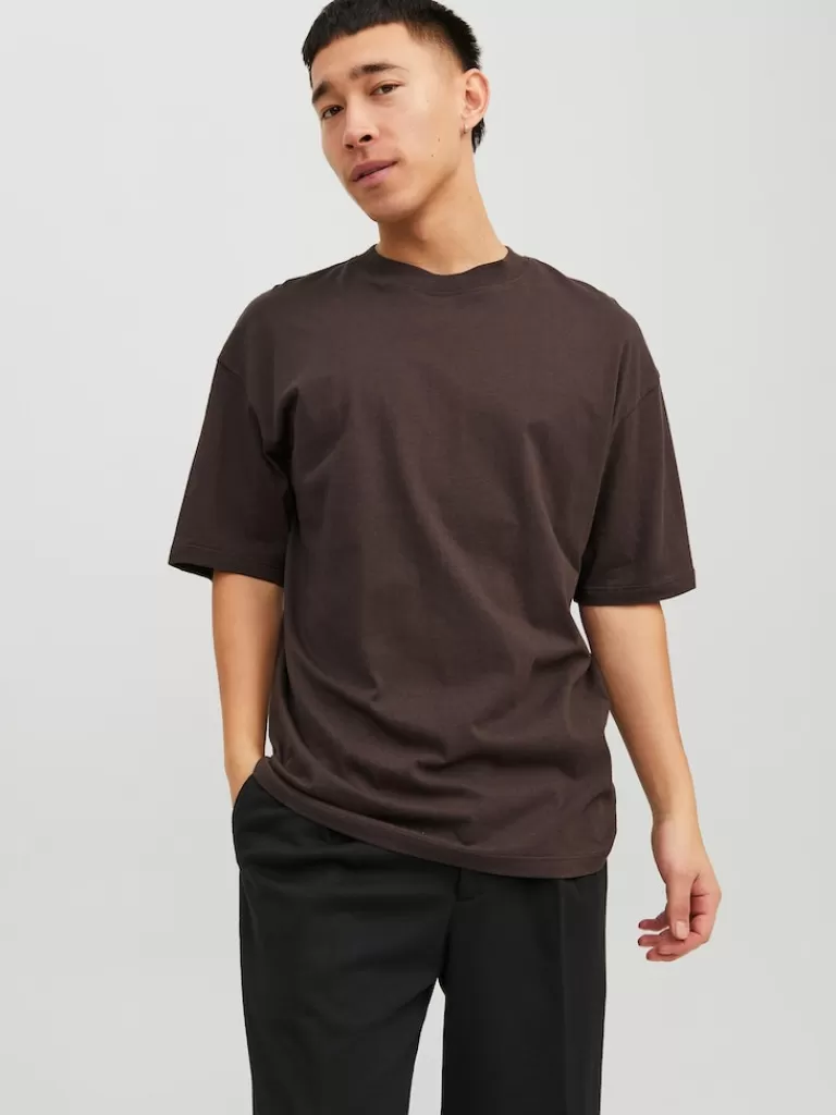 JACK&JONES TIMO LOOSE FIT T-SHIRT Seal Brown-Men T-shirts