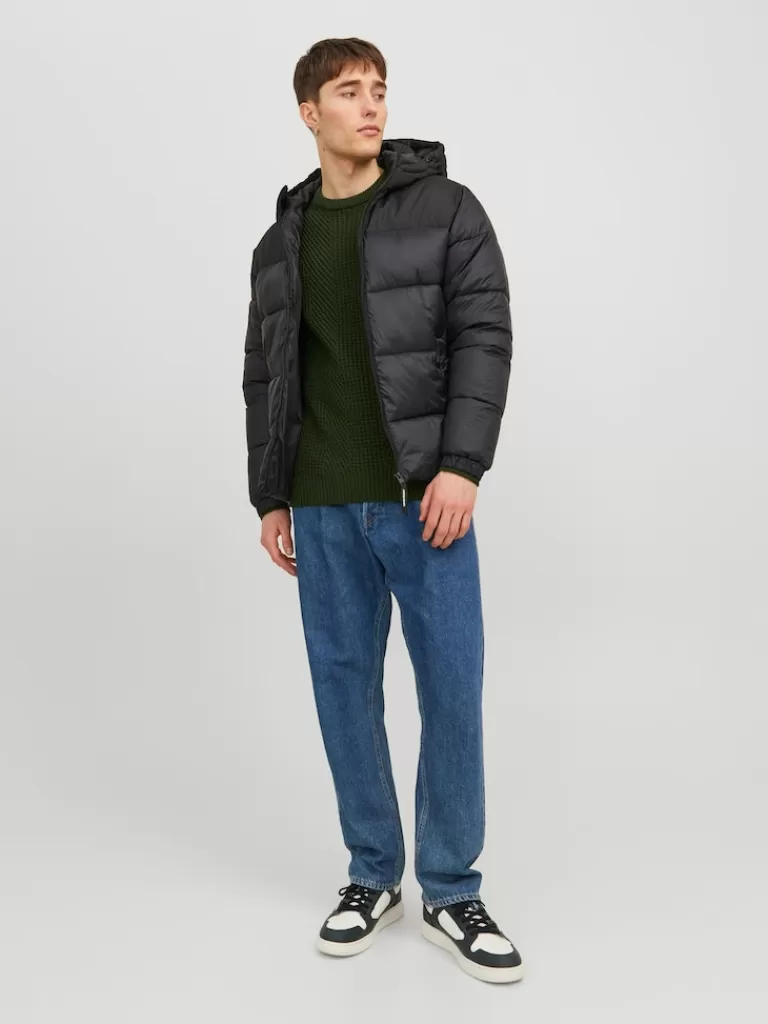 JACK&JONES TOBY HOODED PUFFER JACKET Black-Men Jackets | Puffer Jackets | Warm | Outerwear | Jackets &Coats