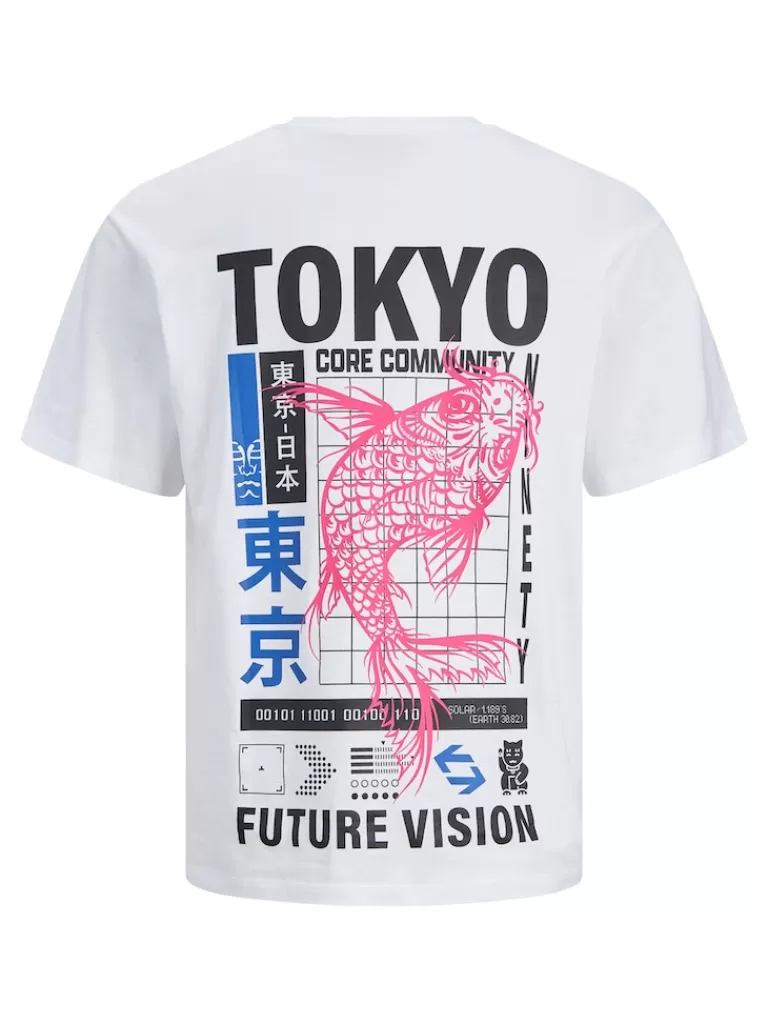 JACK&JONES TOKYO BACK PRINT T-SHIRT White-Men T-shirts