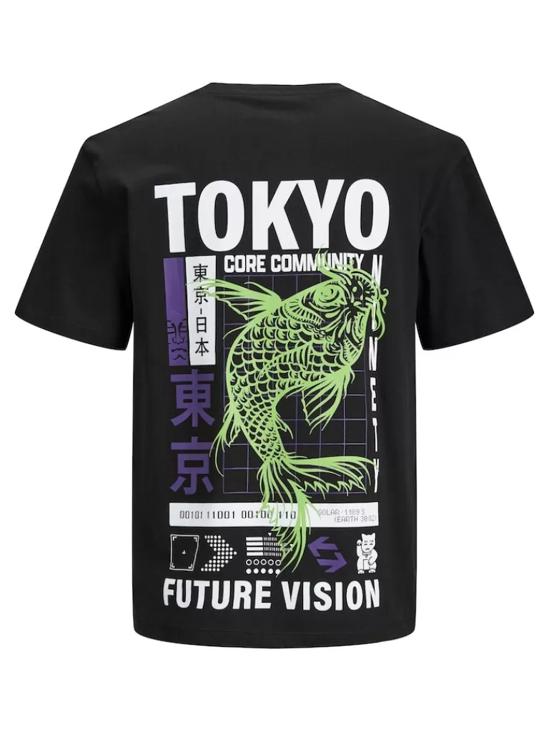 JACK&JONES TOKYO BACK PRINT T-SHIRT Black-Men T-shirts