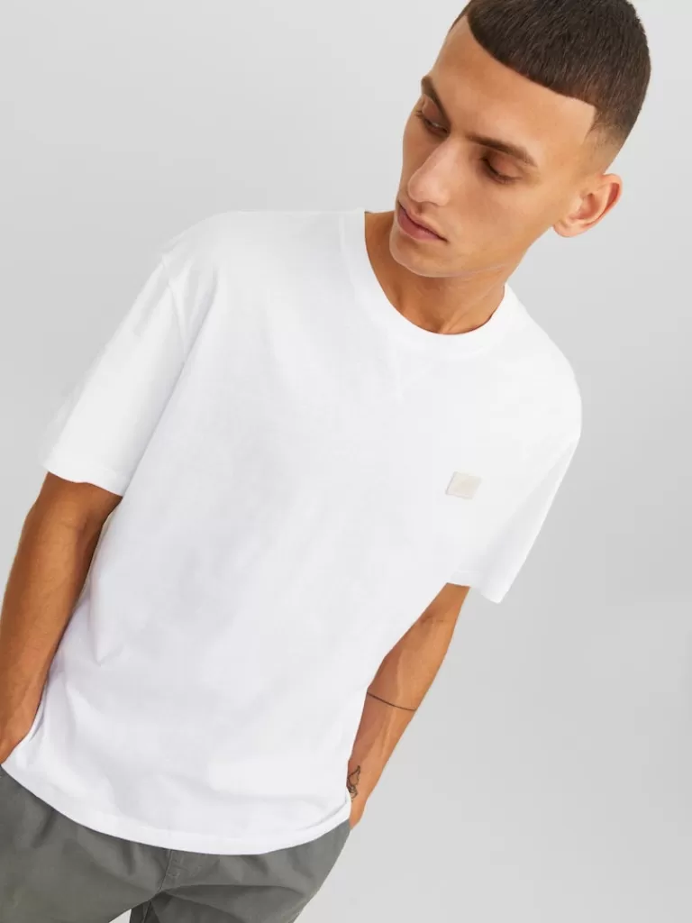 JACK&JONES TWILL RELAXED FIT T-SHIRT White-Men T-shirts