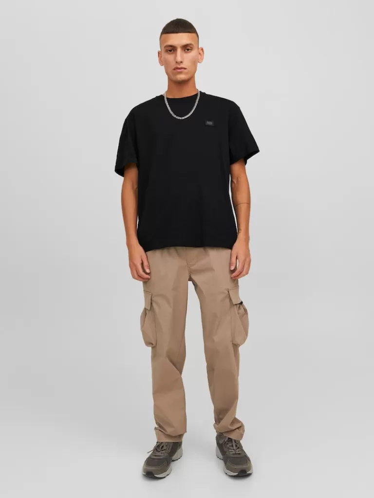 JACK&JONES TWILL RELAXED FIT T-SHIRT Black-Men T-shirts