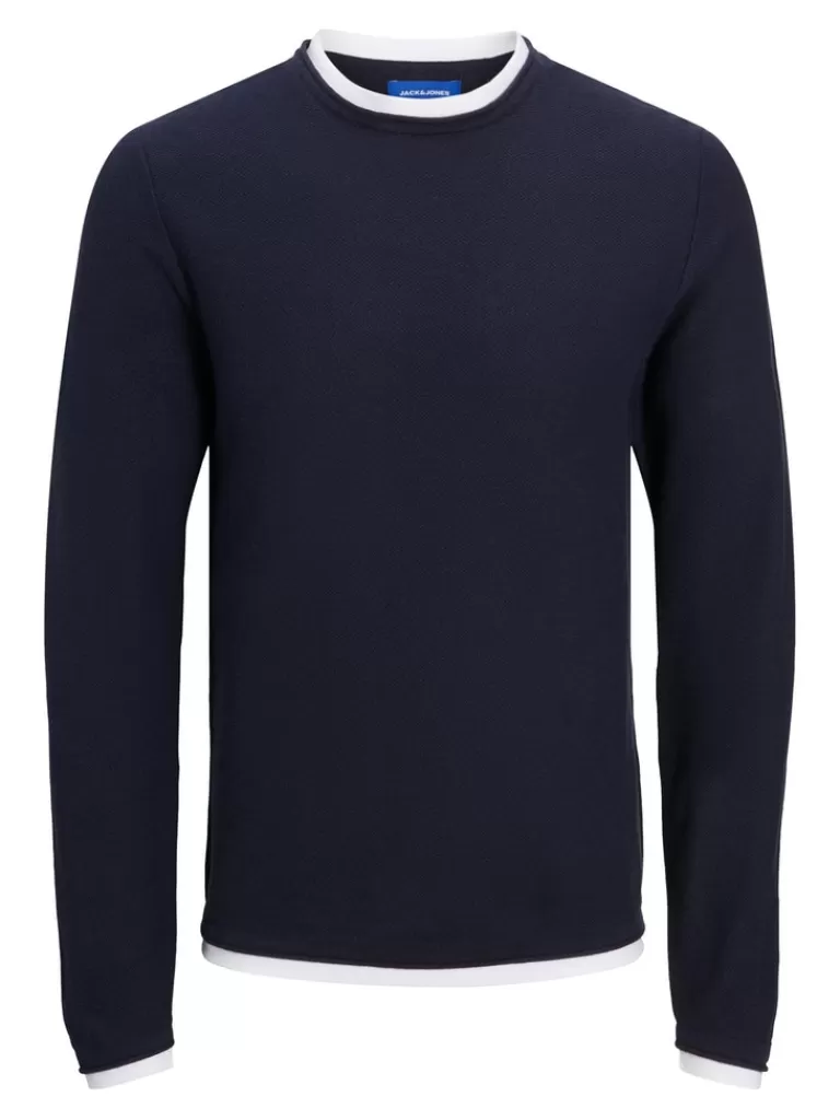 JACK&JONES TWINN SWEATER Navy Blazer-Men Sweaters &Cardigans