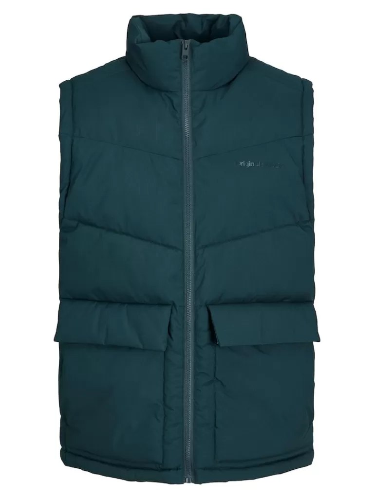 JACK&JONES VESTERBRO HIGH NECK PUFFER VEST Magical Forest-Men Jackets | Transitional weather | Puffer Jackets | Vests & Bodywarmers | Lightweight | Outerwear | Jackets &Coats