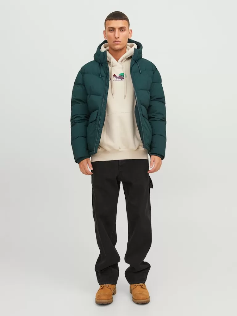 JACK&JONES VESTERBRO HOODED PUFFER JACKET Magical Forest-Men Jackets | Puffer Jackets | Warm | Outerwear | Jackets &Coats