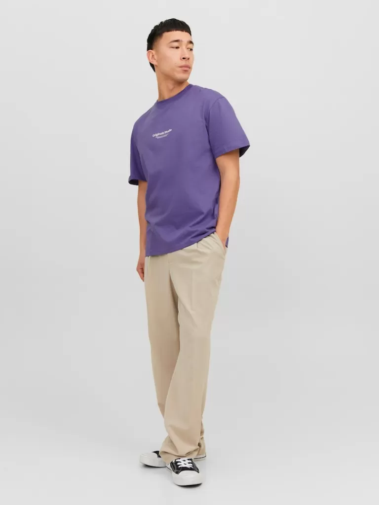 JACK&JONES VESTERBRO RELAXED FIT PRINT T-SHIRT Twilight Purple-Men T-shirts