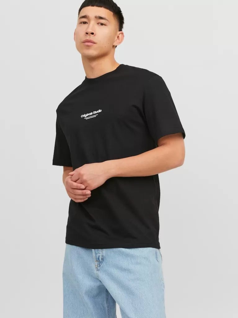 JACK&JONES VESTERBRO RELAXED FIT PRINT T-SHIRT Black-Men T-shirts